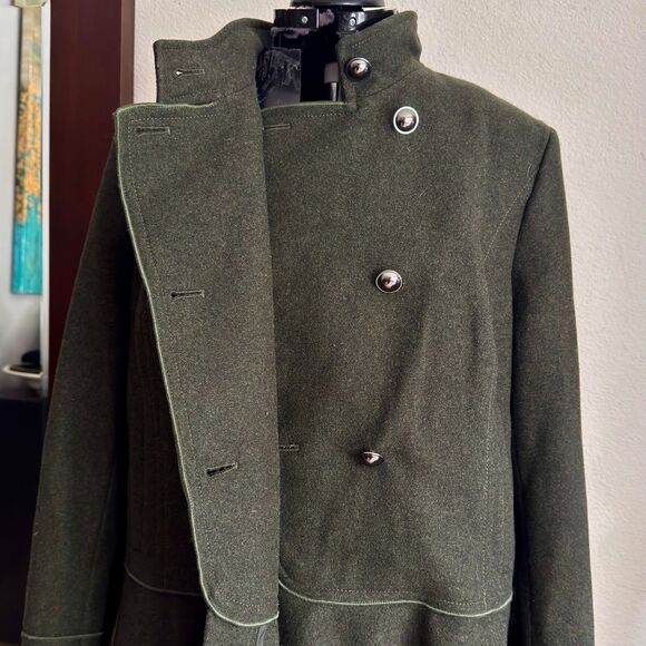 Banana Republic Olive Green Peplum Jacket by Mario Bellucci XL - Picture 5 of 11